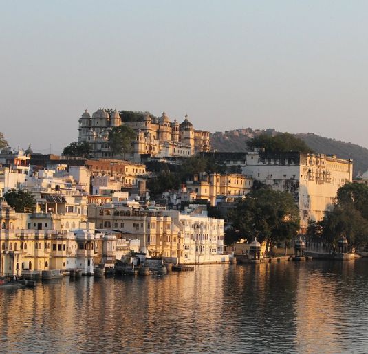View of Karohi Haveli from Lake Pichola