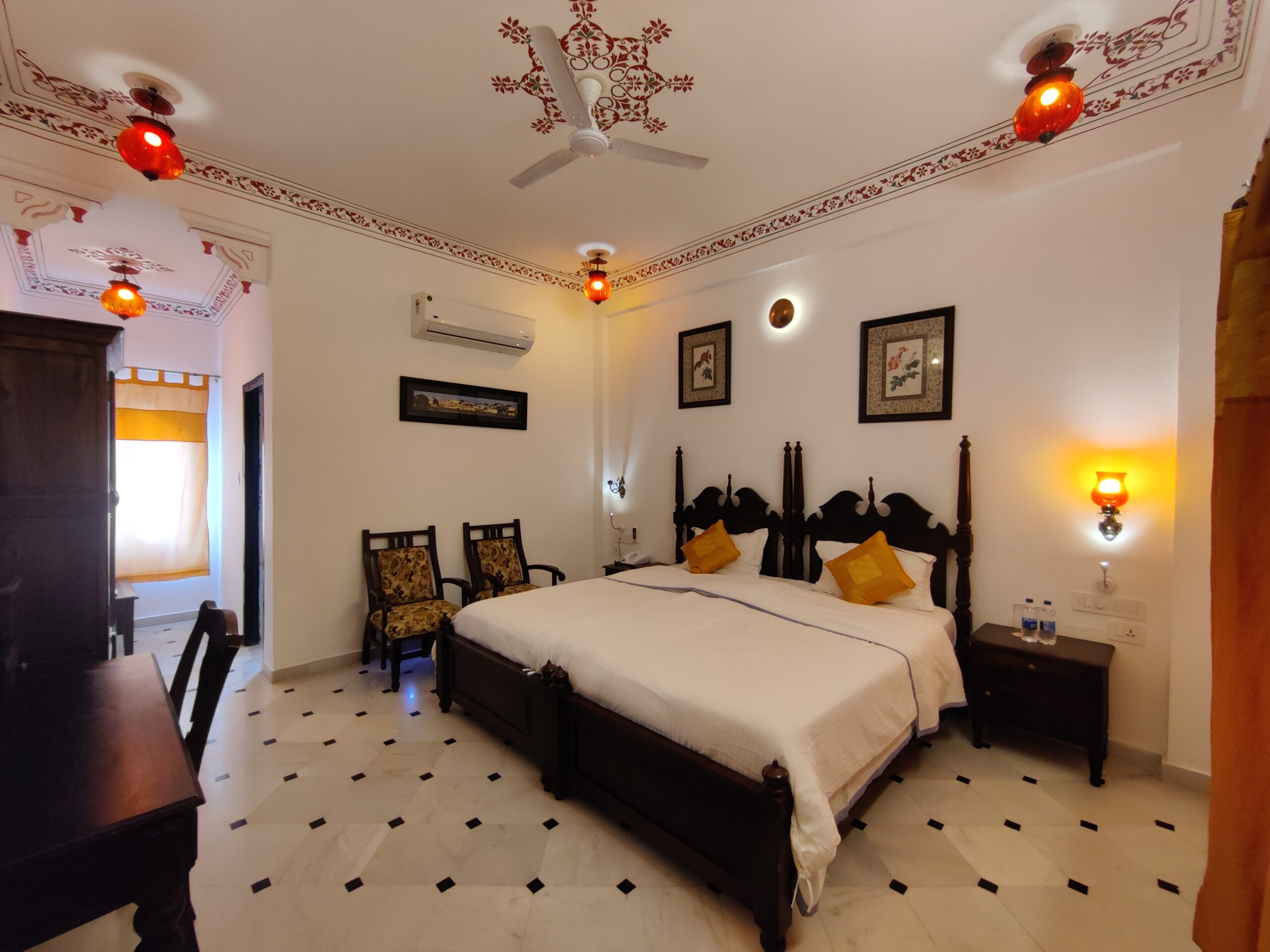 Bright and clean hotel room interior